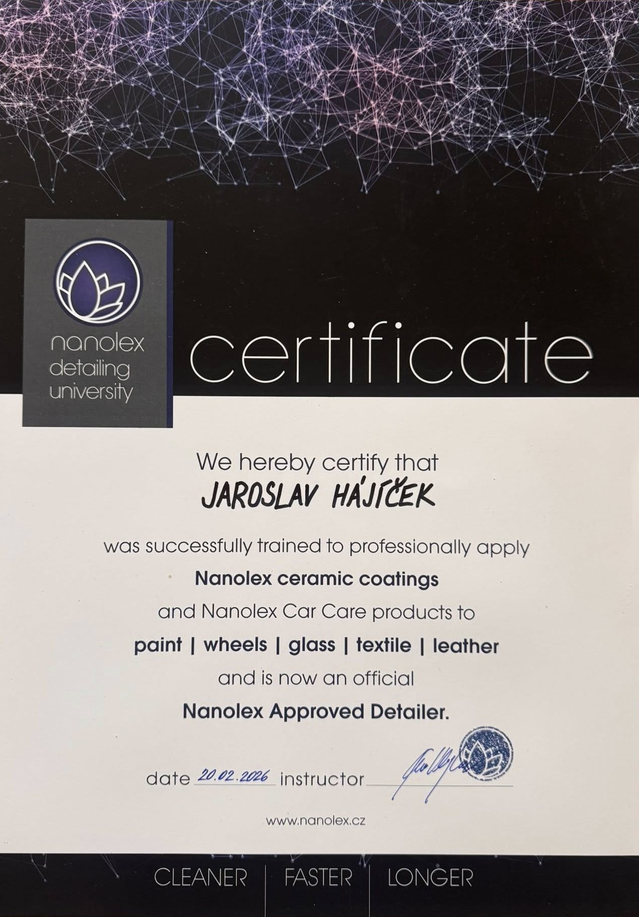 Aplikace keramické ochrany certifikace